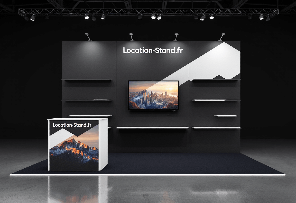 Stand exposition dans un studio